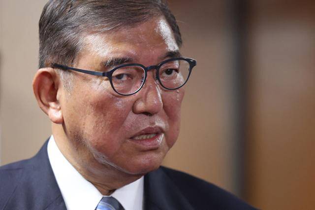 이시바 시게루 일본 총리가 지난달 23일 도쿄의 자민당 선거본부에서 발언하고 있다. 도쿄=AFP 연합뉴스