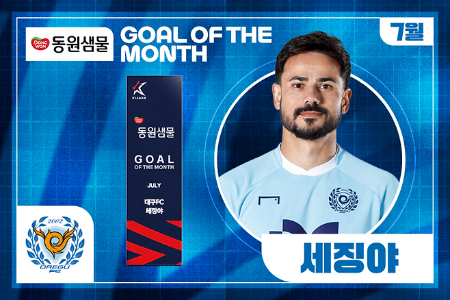19일 대구 세징야가 2025시즌 7월 K리그 이달의 골 수상자로 선정됐다. 사진=프로축구연맹