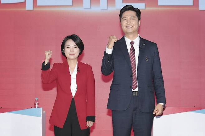 국민의힘 청년최고위원 후보자 손수조(왼쪽), 우재준. 연합뉴스