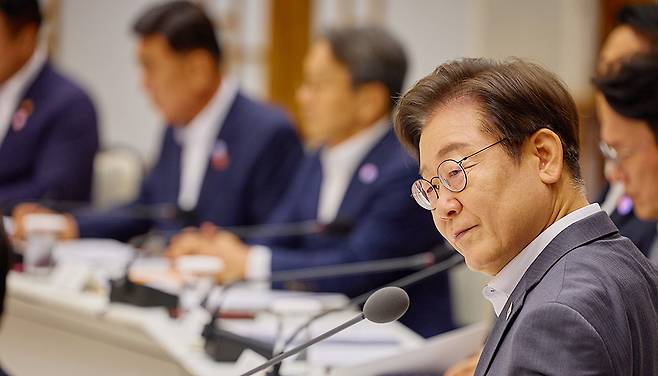 8월1일 전국시도지사 간담회에 참석한 이재명 대통령. [사진출처-대통령실]