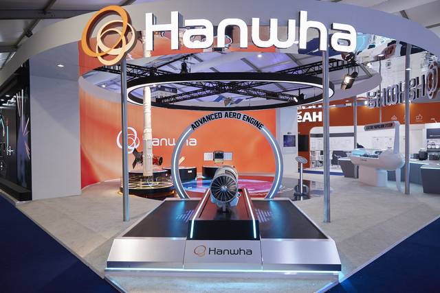 한화에어로스페이스가 2024년 7월 영국 런던 근교의 판버러 공항에서 열린 ‘판버러 에어쇼’에서 전시한 첨단항공엔진 모형. 한화에어로스페이스 제공