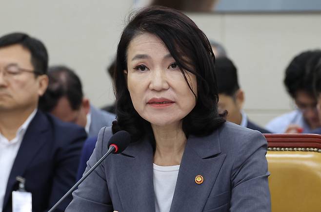 이진숙 방송통신위원장이 20일 서울 여의도 국회에서 열린 과학기술정보방송통신위원회 전체회의에 참석했다. 임현동 기자