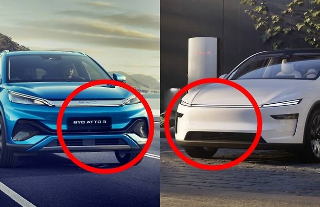 BYD 아토3(왼쪽)과 테슬라 모델Y [사진출처=BYD, 테슬라/ 편집=최기성 매경 디지털뉴스룸 기자]