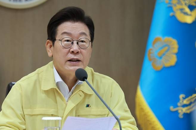 이재명 대통령이 18일 서울 용산 대통령실 청사에서 열린 을지국무회의를 주재하고 있다.  2025.8.18 연합뉴스