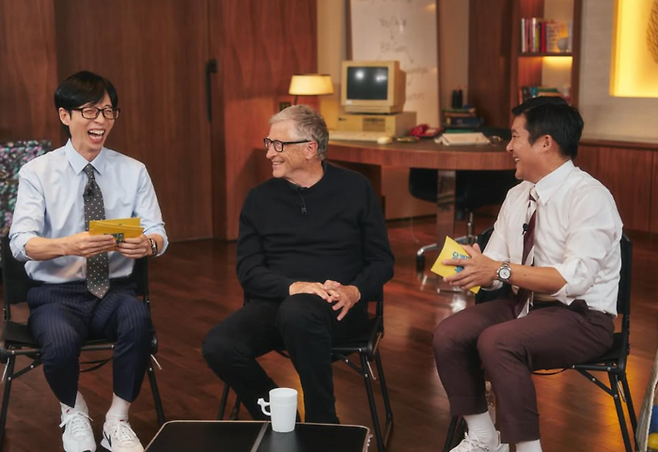 빌 게이츠와 유재석, 조세호. 사진|‘유퀴즈’ 인스타그램