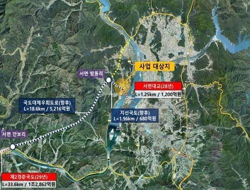 제2경춘국도 예상 노선 [춘천시 제공.재판매 및 DB 금지]