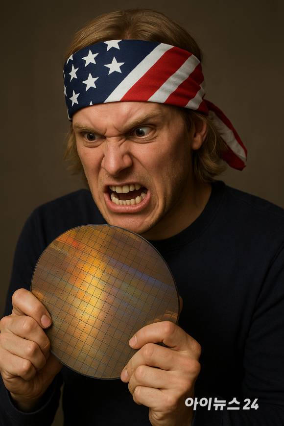 챗GPT로 미국의 반도체를 향한 탐욕을 그린 그림. [사진=챗GPT]