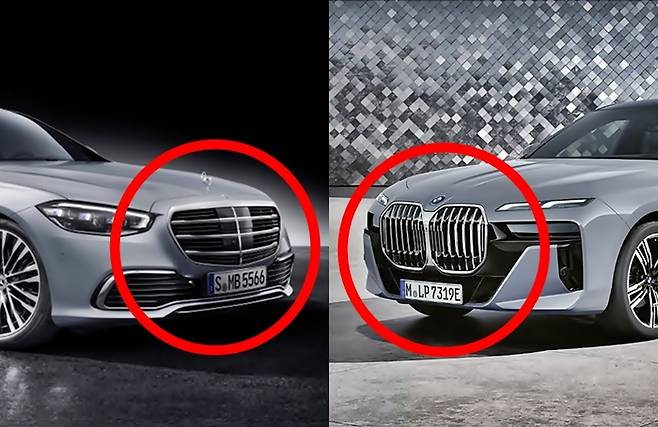‘7세대 진검승부’를 펼치고 있는 벤츠 S클래스(왼쪽)와 BMW 7시리즈 [사진출처=벤츠, BMW/편집=최기성 매경 디지털뉴스룸 기자]