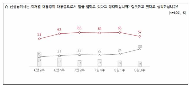 이재명 대통령 국정 평가 관련 설문 결과. /사진=NBS 여론조사