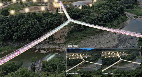 한탄강 Y형 출렁다리 경관조명 설치 조감도. 2025.8.22 /양주시 제공