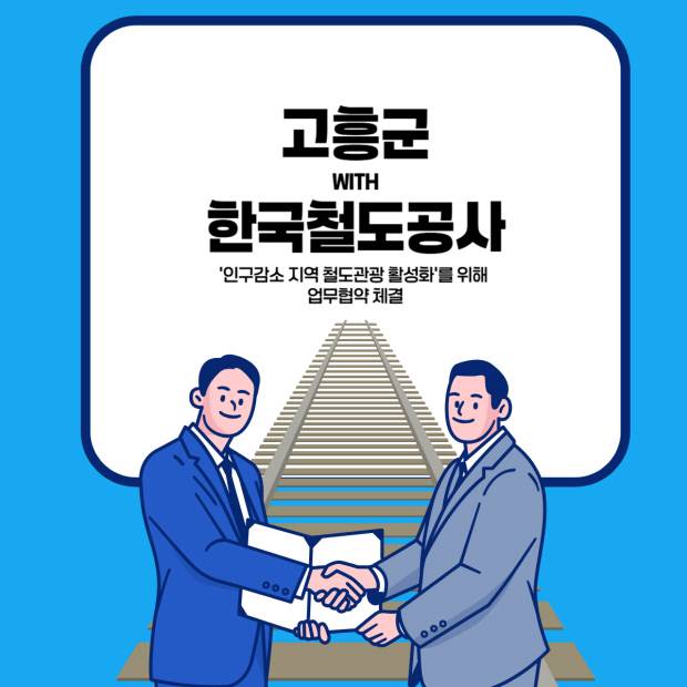 고흥군이 14일 한국철도공사와 관광 연계 활성화 업무협약 체결했다. /그래픽=하성민 인턴 hasungmin14@naver.com