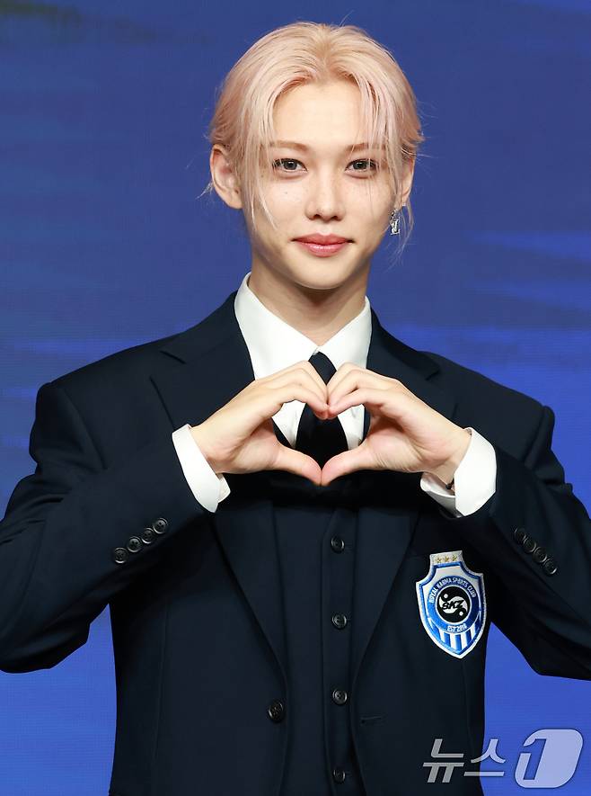 스트레이 키즈(Stray Kids) 필릭스가 22일 오전 서울 영등포구 콘래드호텔에서 열린 네 번째 정규 앨범 ‘KARMA’ 기자간담회에 참석하고 있다. 2025.8.22/뉴스1 ⓒ News1 권현진 기자