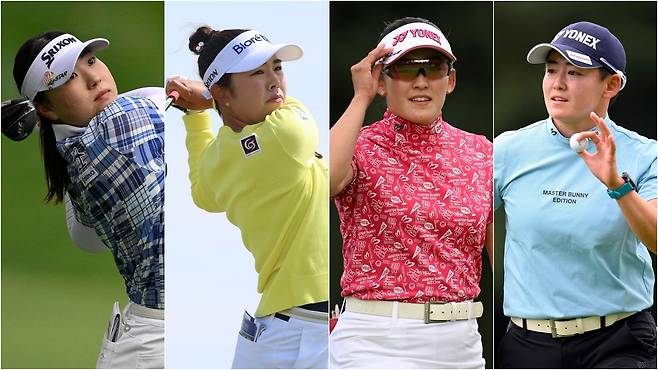 미국 여자 프로골프(LPGA) 투어에서 맹활약하고있는 다케다 리오, 야마시타 미유, 이와이 지사토, 이와이 아키에 선수.(왼쪽부터)