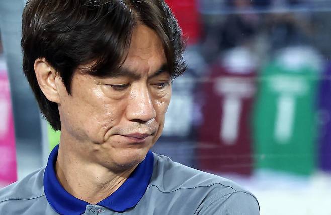 한국 축구대표팀이 다음달 미국에서 열릴 예정인 평가전에서 뛸 선수를 선발할 예정이다. 사진은 지난달 15일 경기 용인미르스타디움에서 열린 2025 동아시아축구연맹(EAFF) E-1 챔피언십 지휘를 맡은 홍명보 한국 축구대표팀 감독의 모습. /사진=뉴스1