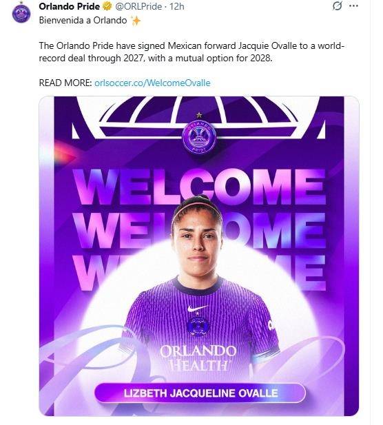 오바예의 영입을 발표한 올랜도. [올랜도 프라이드 구단 SNS, 재판매 및 DB 금지]