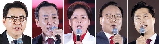 신동욱, 김민수, 양향자, 김재원, 우재준.(왼쪽부터)