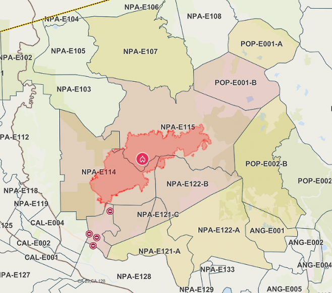 나파 카운티 셰리프국이 발령한 대피 명령과 주의보. 사진=엑스(X) 캡처
