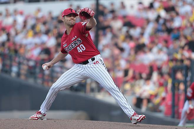 KIA 네일이 23일 광주-기아 챔피언스 필드에서 열린 2025 KBO리그 정규시즌 LG전에서 역투하고 있다. 사진 | KIA 타이거즈