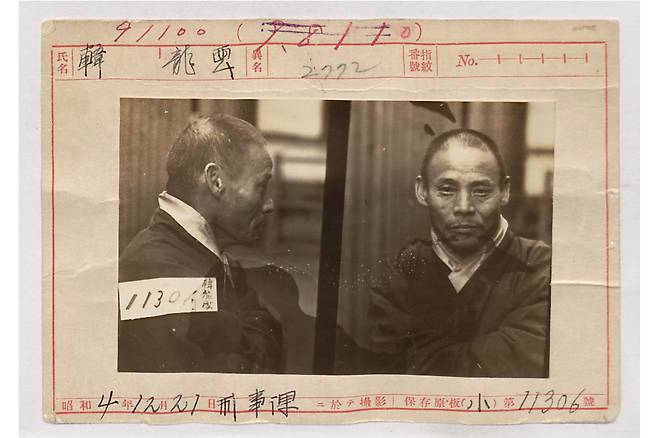 일제 경찰이 1929년에 작성한 주요감시대상 인물카드.