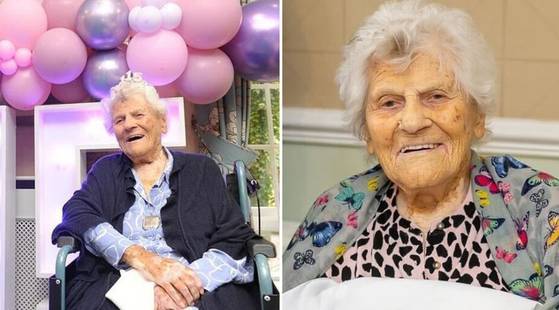 ‘세계 최고령’으로 기네스북에 등재된 영국의 에셀 캐터햄 할머니. 사진 기네스 월드 레코즈 캡처