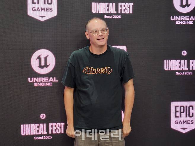 팀 스위니 에픽게임즈 대표가 25일 서울 코엑스에서 열린 ‘언리얼 페스트’ 언론 브리핑에 참석했다.(사진=안유리 기자)