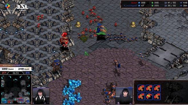 - 뮤탈리스크가 공격하지 않아 저글링 싸움에서 승리한 김명운