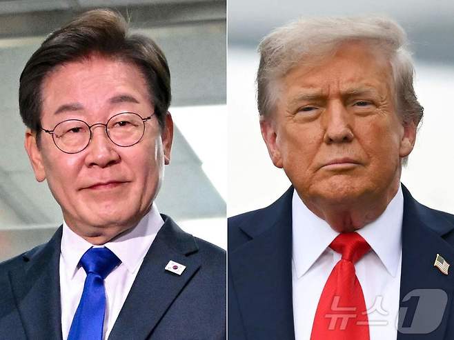 이재명 대통령과 도널드 트럼프 미국 대통령. 양국 정상은 오는 25일(현지시간) 미국 워싱턴DC 백악관에서 정상회담을 가질 예정이다. 2025.08.22. ⓒ AFP=뉴스1 ⓒ News1 류정민 특파원