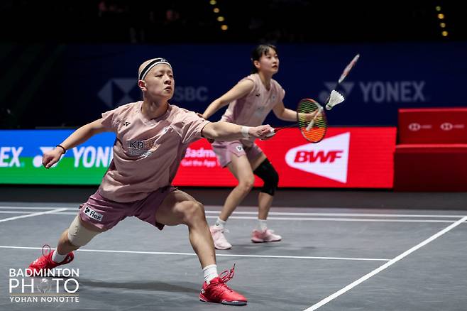 채유정(뒤)-이종민 혼합복식조. 사진제공=대한배드민턴협회
