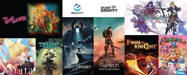▲ 그라비티가 PAX WEST에서 내놓는 작품 리스트