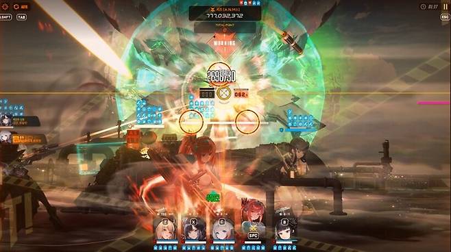 ▲ 솔레 단골 패턴 속성 배리어. 작열 니케 1기를 편성해야 한다