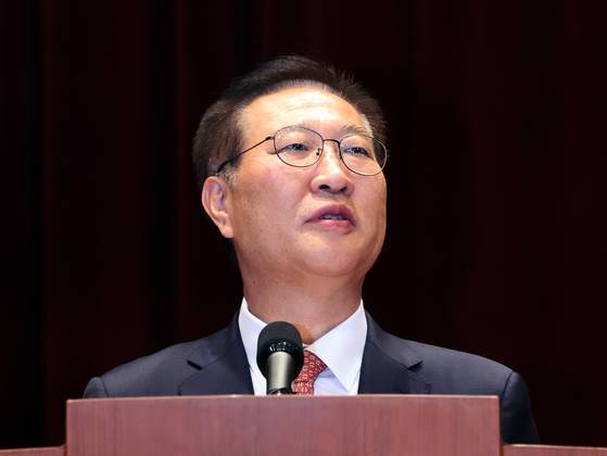 박성재 전 법무부장관이 지난 6월 5일 오전 경기 과천시 정부과천청사에서 열린 이임식에서 이임사를 하고 있다. 뉴스1