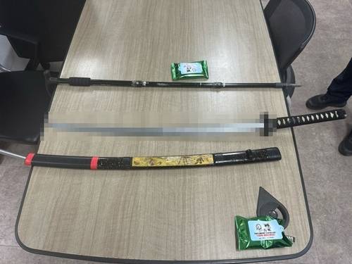 압수된 도검 [경기북부경찰청 기동순찰대 제공]