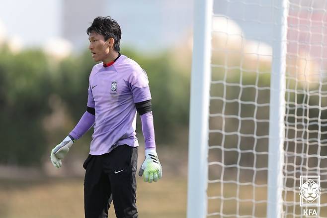 축구대표팀 훈련 중인 김승규. /사진=대한축구협회 제공