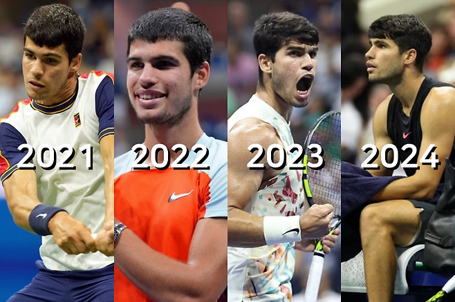 알카라스의 US오픈 헤어스타일 변천사