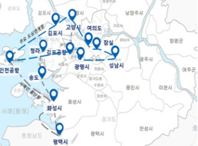 서울,경기,인천 수도권 하늘길 프로젝트(자료:국토교통부)