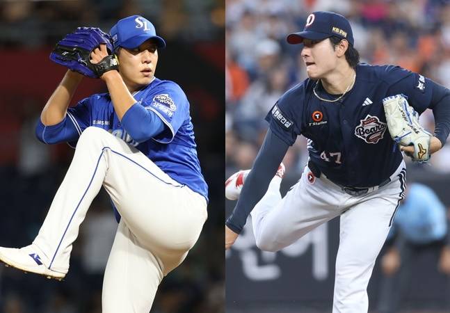 삼성 원태인(왼쪽)과 두산 곽빈. /사진=각 구단 제공