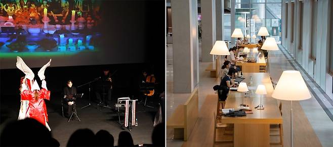 지난해 ACC에서 열린 ‘혼모노’ 도서낭독공연(사진 좌). ACC 도서관