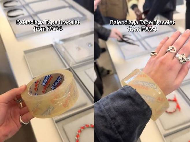 투명 테이프 팔찌 ⓒ틱톡 갈무리