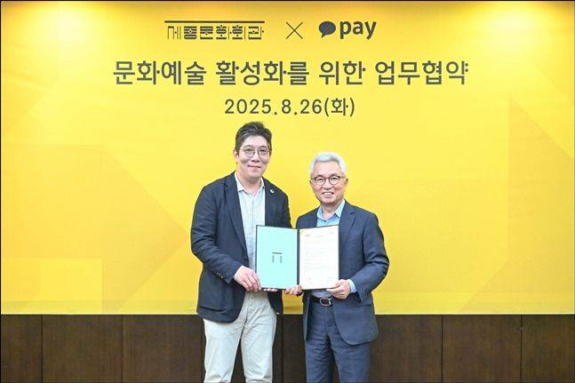 우_안호상 세종문화회관 사장 / 좌_한순욱 카카오페이 부사장 ⓒ세종문화회관