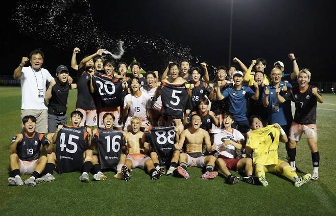 제20회 1,2학년대학축구연맹전 죽죽장군기 준결승에 오른 순복음총회. 사진=대학축구연맹