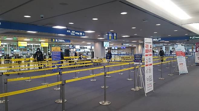 인천공항 입국심사대. 독자 제공