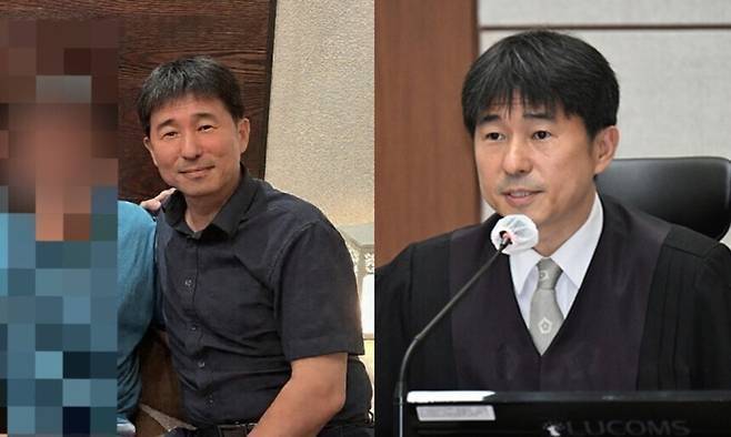 (왼쪽부터) 더불어민주당 ‘지귀연 판사 룸살롱 접대 의혹’ 관련 사진을 공개. 더불어민주당 제공 지귀연 부장판사[사진 = 연합뉴스]