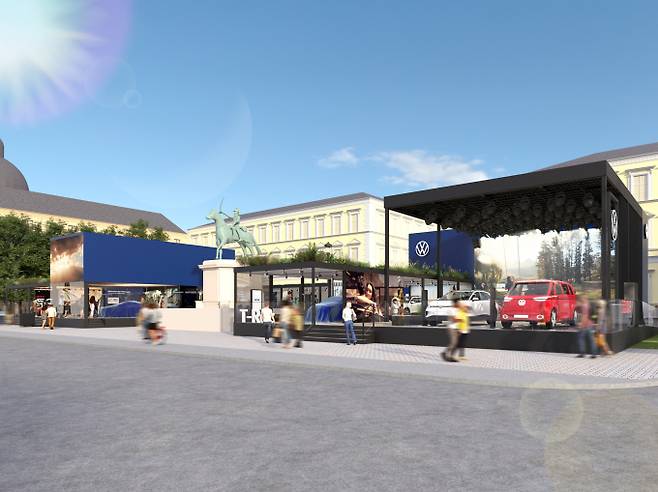 IAA 모빌리티 2025가 9월 독일 뮌헨에서 열린다. 사진은 IAA 모빌리티 2025에 꾸려질 폭스바겐의 '오픈 스페이스'. /사진=폭스바겐그룹코리아