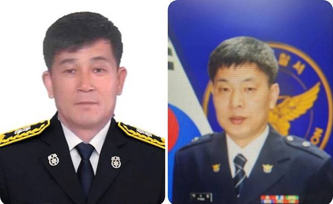 논산시 연산면에서 발생한 주택 화재 현장에서 퇴근 중이던 소방관 김태훈 소방경(사진 왼쪽)과 경찰관 박수형 경감이 신속한 초동 대처로 큰 피해를 막아 귀감이 되고 있다.