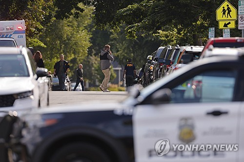 미니애폴리스 학교 총격 사건 현장 [미니애폴리스 AP=연합뉴스]
