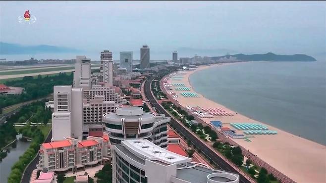 북한의 강원도 원산 갈마 해안 관광지구 전경.뉴시스