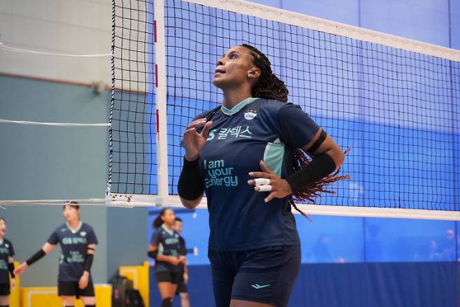 훈련 중인 실바. GS칼텍스