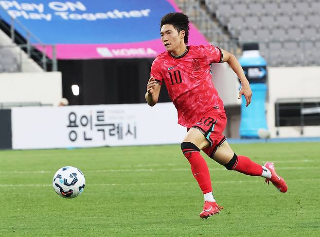 드리블하는 배준호. 연합뉴스