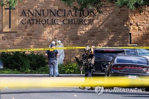 총기 난사 사건이 일어난 미니애폴리스 가톨릭 학교 [로이터 연합뉴스 자료사진. 재판매 및 DB 금지]