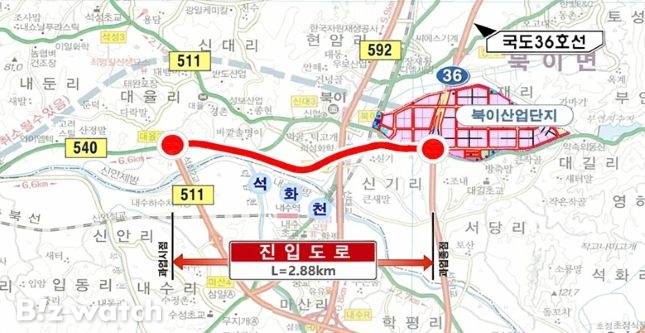 청주 그린스마트밸리 산업단지 진입도로/자료=국가철도공단